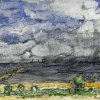 'Wetter vor Bansin' - Bleistiftskizze, koloriert - 18 x 24 cm - 14.10.14 